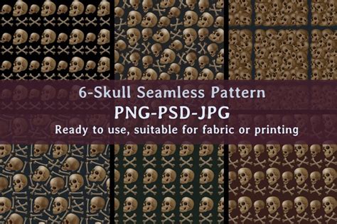 Skull seamless pattern suitable for fabric printing