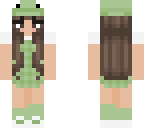 Brown hair frog girl | Minecraft Skin