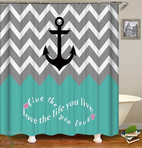 Shower Curtains with Anchor Inspirational Quote – Shower of Curtains