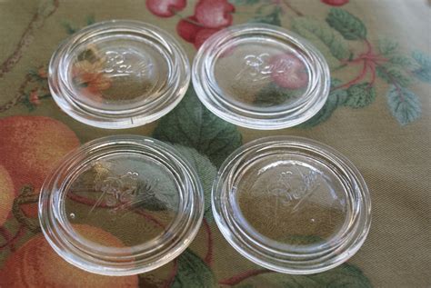 Vintage glass canning jar lids | Etsy