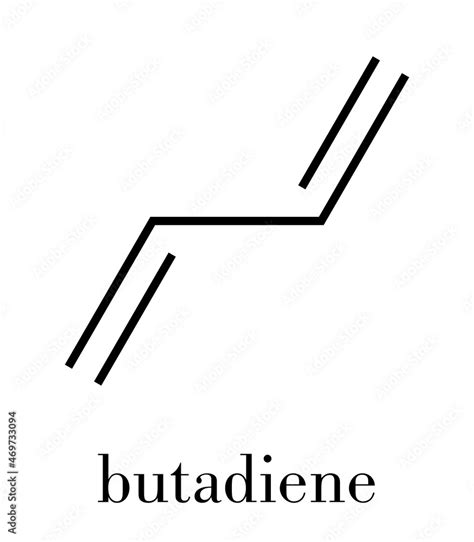 Butadiene (1,3-butadiene) synthetic rubber building block molecule. Used in synthesis of ...