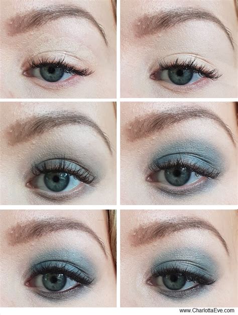 Simple grey-turquoise smokey eye makeup