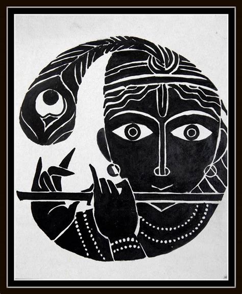 Krishna In Black - 18in X 21in (Border Framed),ART_PHME45_1821,Artist ...