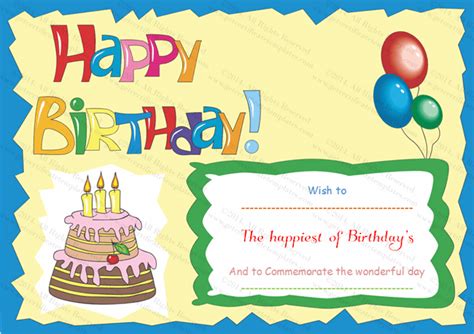 Wonderful Birthday Gift Certificate Template