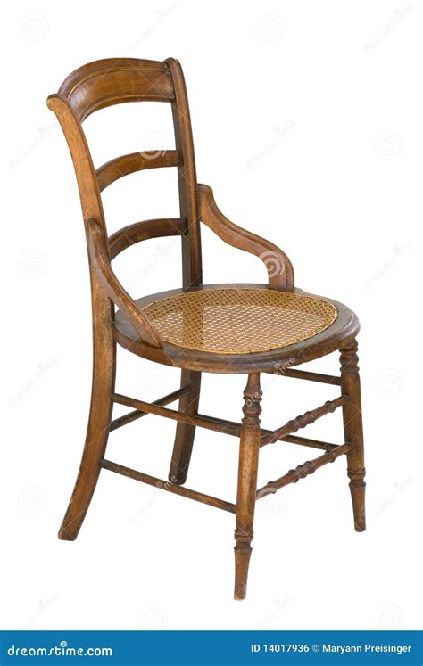 Cane Seat Antique Wood Vintage Chair - Isolated Stock Photo - Image of seat, kitchen: 14017936