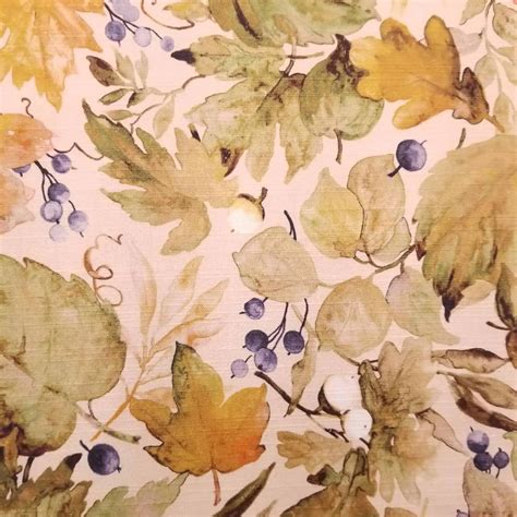 Autumn Leaves Fabric | Natural Leaf Print | Cotton Furnishing Fabrics