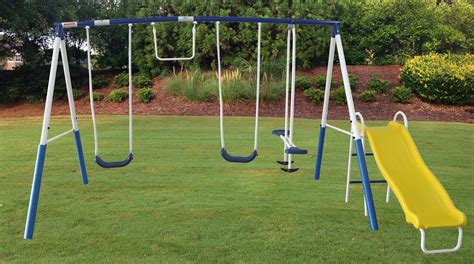 Kids Play All Day Backyard Heavy Duty Metal Swing Set Slide Outdoor Playground 862308000379 | eBay