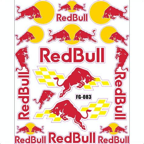 1 Set Red Bull Reflective MotoGP Red Racing Funy Helmet Motorcycle Stickers Car Styling Decals ...