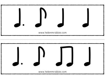 Rhythm Flashcards (Dotted Quarter Note/Eighth Note) by Helen M Robbie