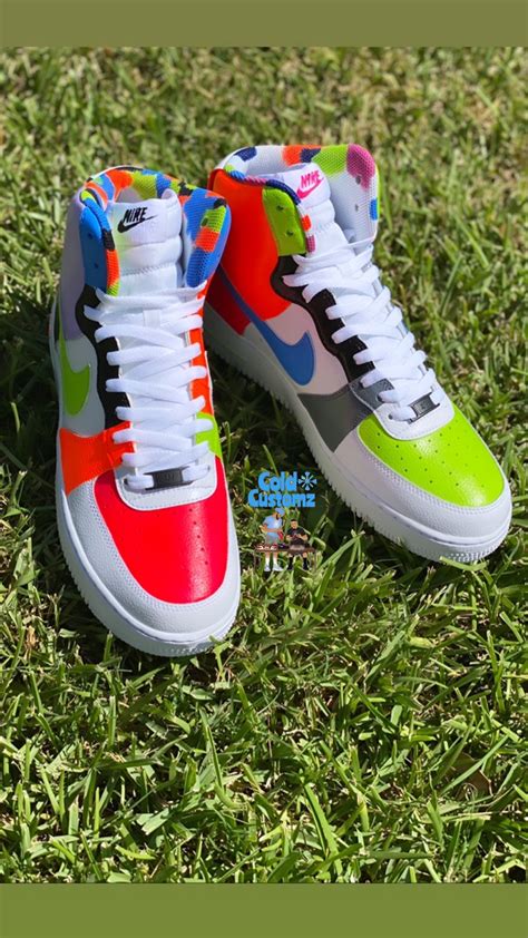 Custom Nike Air Force 1 High – “Neon Multi-Color” – Cold Society