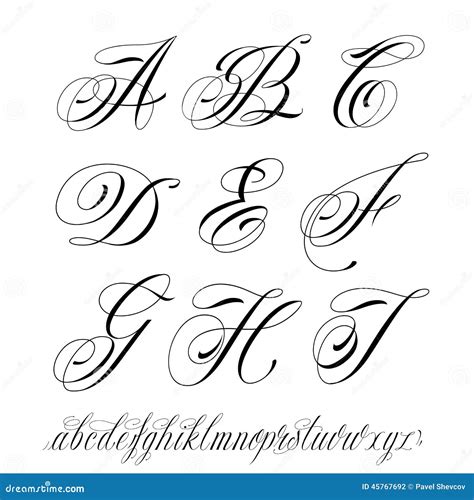 Alphabet In Cursive Tattoos