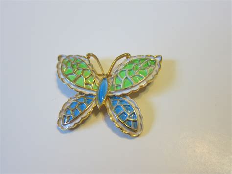 Enamel Butterfly Brooch - Etsy