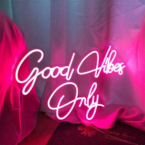 Neon Sign Custom Good Vibes Only Pink Neon Sign Wall Art Gifts | Etsy