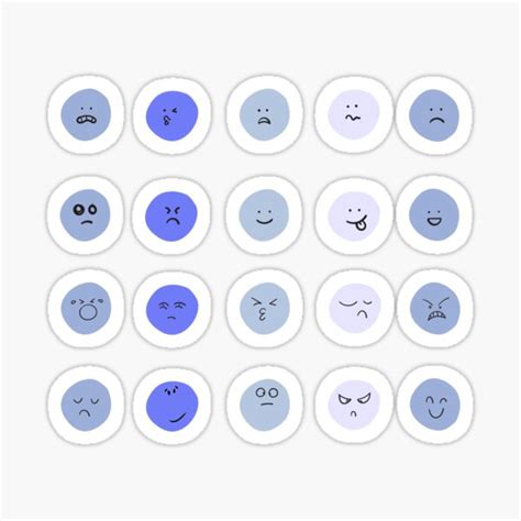 "Blue Emoji Sticker Pack Set 2" Sticker by mccxxi | Redbubble