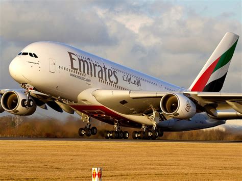 Emirates Airbus A380-800 Sunset Takeoff Aircraft Wallpaper 4021 | Aircraft Wallpaper Galleries