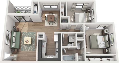 2 Bedroom Apartment Floor Plan Ideas - DUNIA DECOR