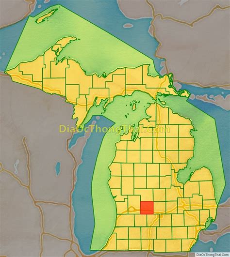 Map of Ionia County, Michigan - Thong Thai Real