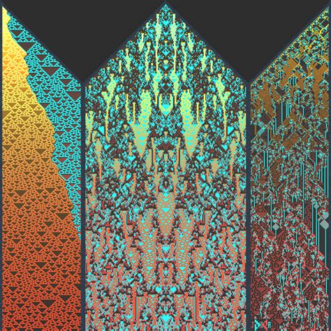 4 triptych patterns using cellular-automata : r/generative