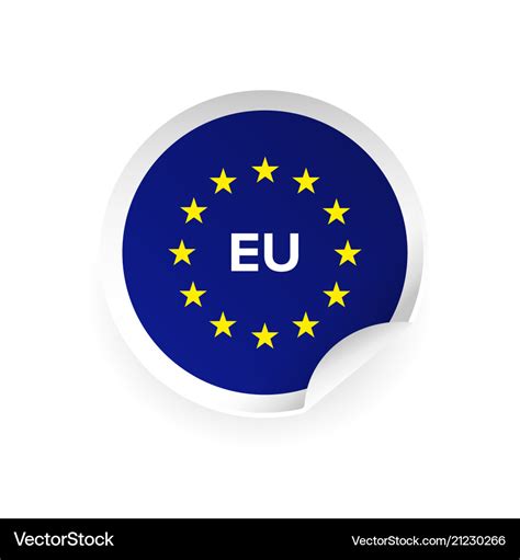 Eu - european union logo sticker Royalty Free Vector Image