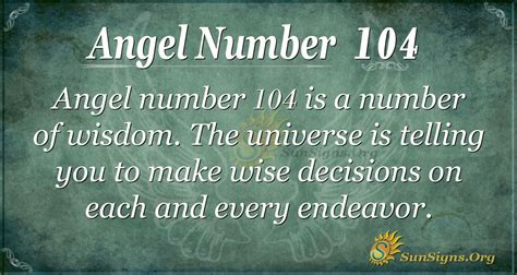 Angel Number 104 Meaning | SunSigns.Org