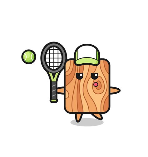 Cartoon character of plank wood as a tennis player 6776462 Vector Art at Vecteezy