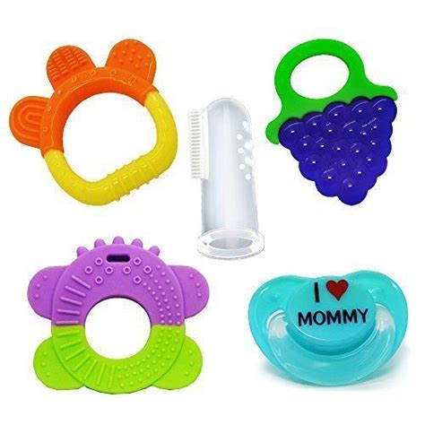 Baby Teething Toys Set of 5 Fruit Teethers Pacifier Fingertip #SCME | Teething toys, Baby ...