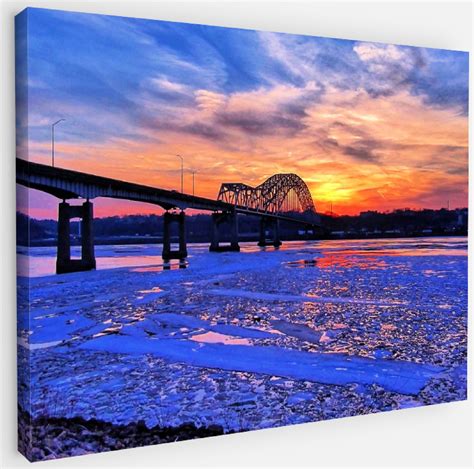 Dubuque Iowa Mississippi River Bridge Photo Waterscape | Etsy