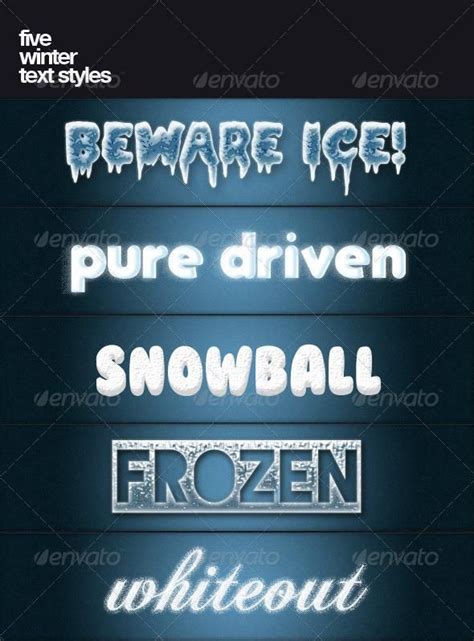 Ice and Snow Photoshop Styles | Text style, Snow photoshop, Photoshop styles