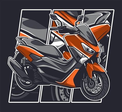 Premium Vector | Motorcycle nmax illustration vector orange color for t-shirt illustration purposes