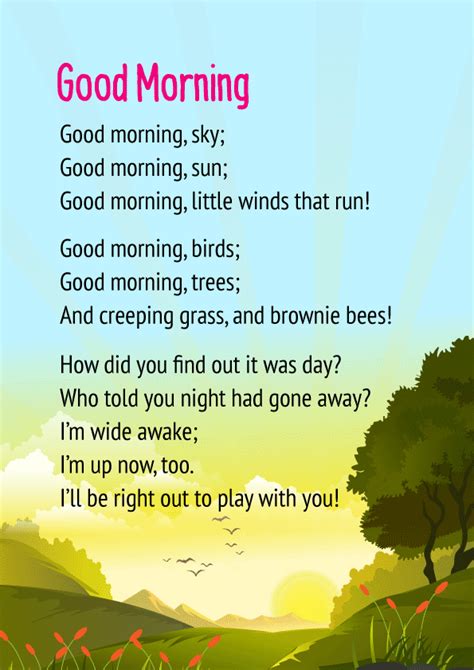 Good Morning Poem for Class 3 CBSE Students with Downloadable PDF