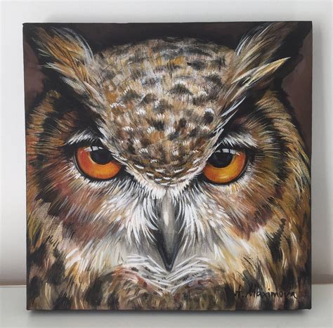 Owl Painting Acrylic Painting Original Painting - Etsy Ireland | Owl ...