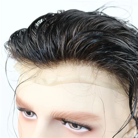 SimBeauty Full Lace Toupee Bleached Knots Mens Wig Hairpiece Toupee For ...