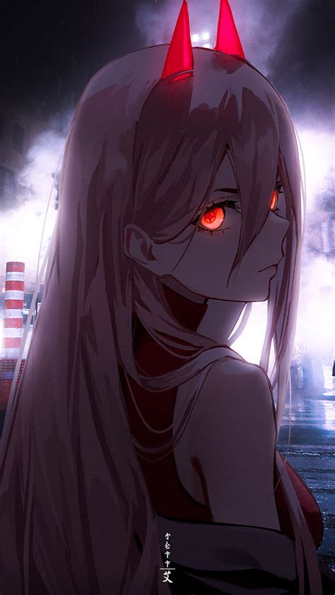 POWER パワー, aesthetic, facial expression, pink, city, girl, makima, waifu, chainsaw, HD phone ...