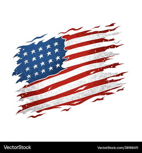 United states american flag is torn and looks Vector Image