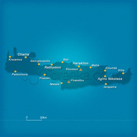 Map of Crete island, Greece - Greeka.com