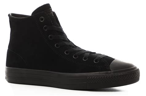 Converse Chuck Taylor All Star Pro High Skate Shoes - (suede) black/black/black | Tactics