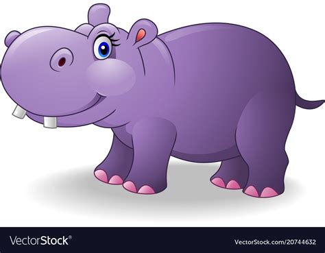 Cartoon smiling hippo Royalty Free Vector Image