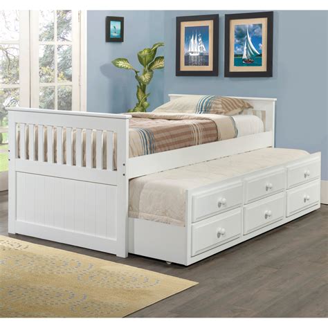 Donco Kids Captains Twin Trundle Bed - Walmart.com - Walmart.com