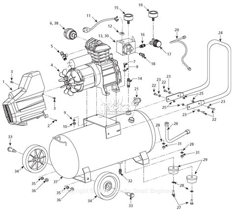 Campbell Hausfeld HX5101 Parts Diagram for Air-Compressor Parts