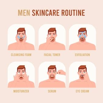 Free Vector | Steps of men skincare routine