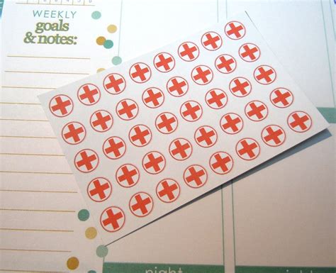 Red cross medical Stickers-Set of 40 | Etsy