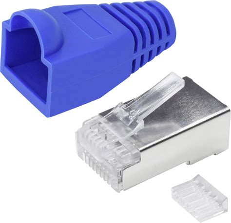 Quadrios RJ-45-connector set-CAT 6 Stekker, recht Blauw 1906C168 25 stuk(s) | Conrad.be