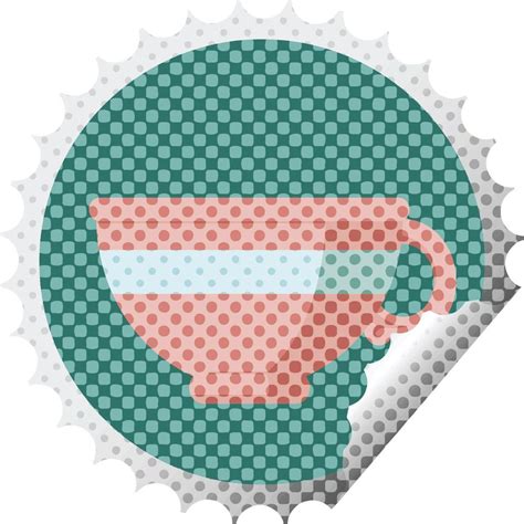 coffee cup graphic vector illustration round sticker stamp 12550974 Vector Art at Vecteezy