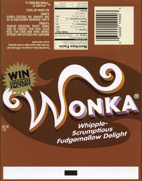 Wonka Bar Wrapper Printable - Printable Word Searches