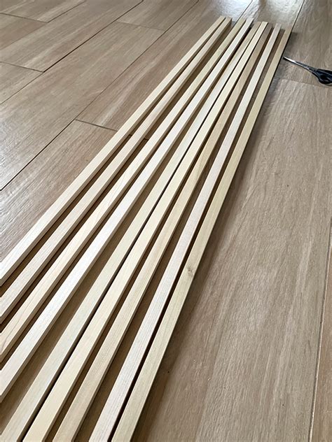 How to Paint and Install a Wood Slat Wall - BREPURPOSED | Wood slat ...