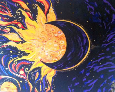 Sun & Moon ☾ | Sun painting, Moon painting, Eclipses art