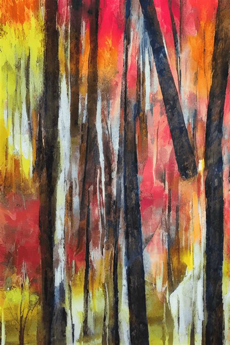 Abstract Forest Painting · Creative Fabrica