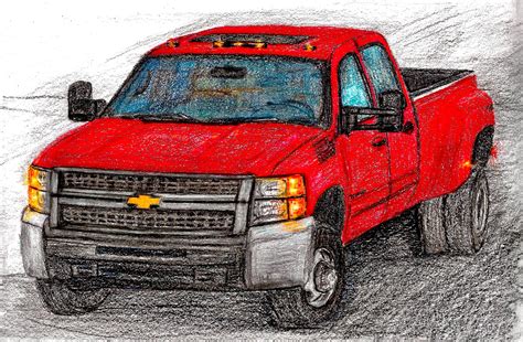 Pencil Drawing Of Trucks Drawn Truck Chevy Pencil And In Color | Images ...