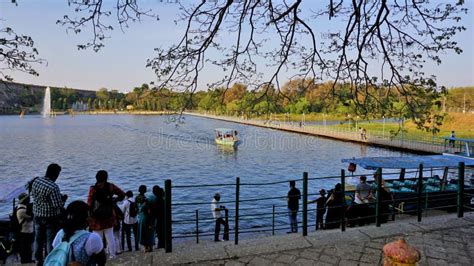 Mysore,Karnataka,India-February 12 2022: Tourists Enjoying Boat Trip Around Fountain in KRS Dam ...