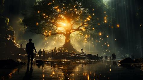 Premium AI Image | Cinematic Photoshoot Tree of Life Movie Scene